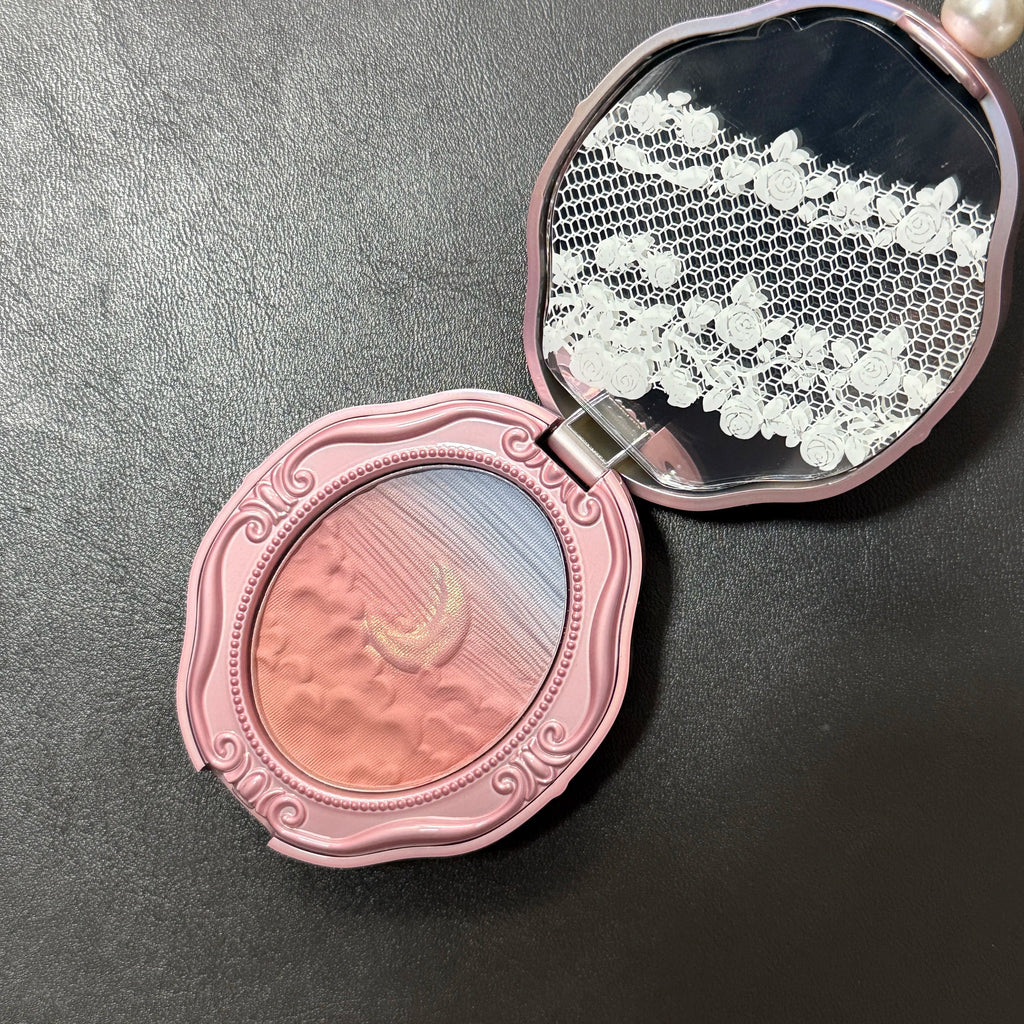 Colorrose Embossed Powder Blush Blue Genuine Nude Makeup Natural Party  Blusher  Shimmer Pearlescent Highlight Eyeshadow