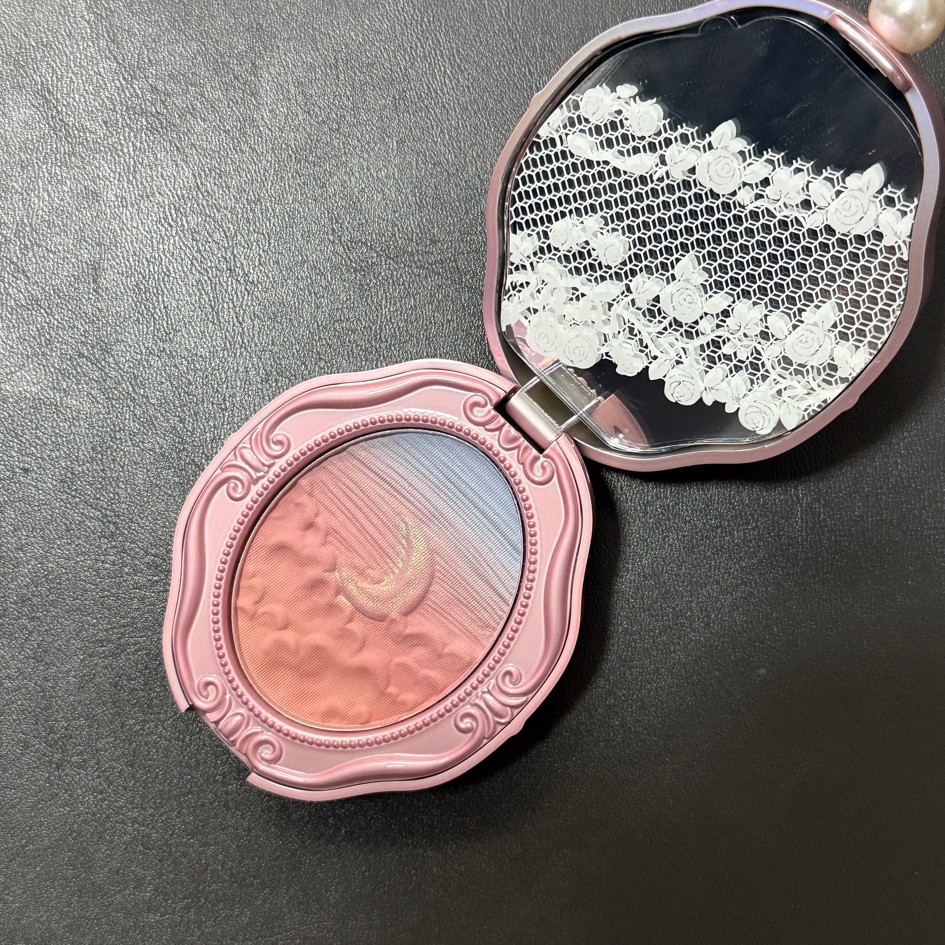 Colorrose Embossed Powder Blush Blue Genuine Nude Makeup Natural Party  Blusher  Shimmer Pearlescent Highlight Eyeshadow