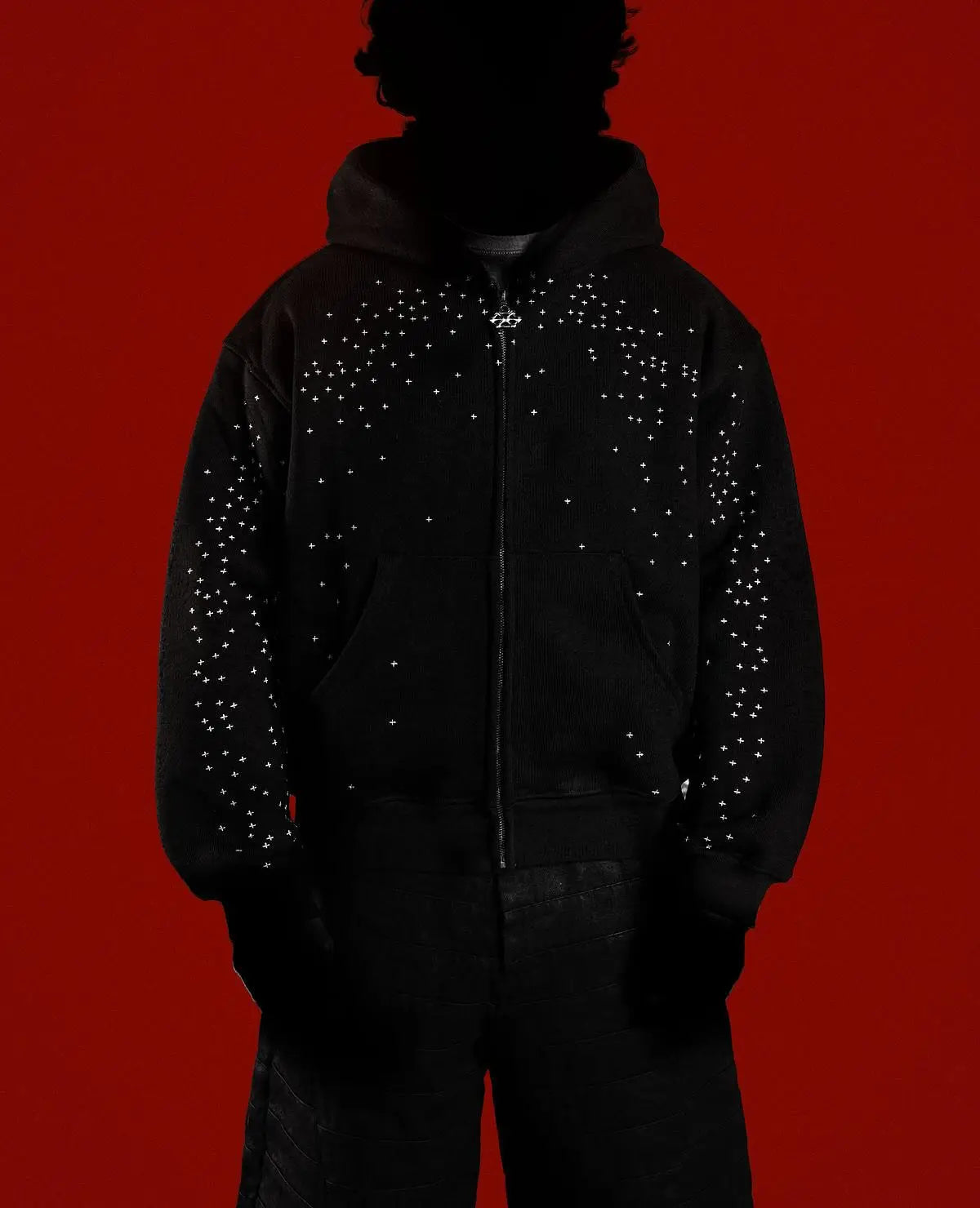 American Hip Hop Gothic Embroidery Oversize Fleece Zipper Hoodie Men's Y2K New Harajuku Punk Rock Couple Casual Joker Streetwear