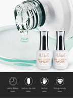 AWStorG15ml 2 IN 1 Crystal Top Coat Transparent Soak Off UV LED Nails Art Manicure Gel Nail Polish Varnishes Primer Function Gel