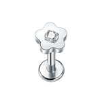 1PC Titanium Zircon Star Flower Labret Piercing for Women Cartilage Tragus Daith Helix Stud Earring Body Jewelry