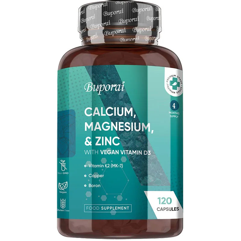 Calcium, Magnesium, Zinc and Vitamin D Supplement - Supports Immune System and Bone Health and Enhances Nutrient Absorption