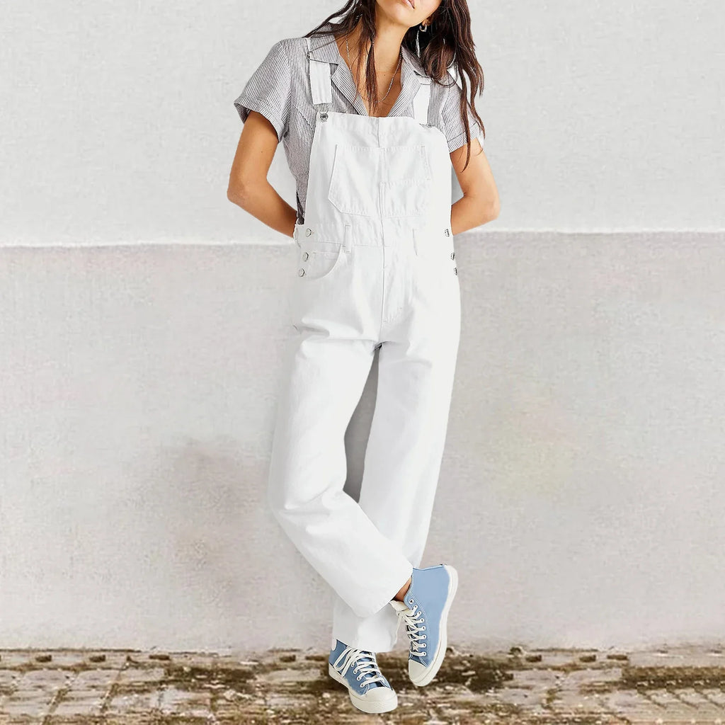 2023 Summer Black Jumpsuit Women Loose Dungarees Overalls Wide Leg Women Long Jumpsuit Ladies Overalls For Women