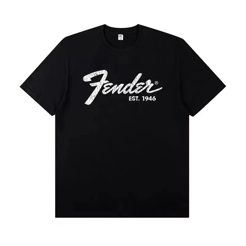 2025 Fender Jimi Hendrix Fender Electric Guitar Peripheral T-shirt Short-sleeved Rock Band Guitarist Performance Costume