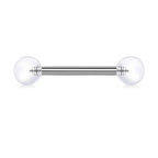 1 PCS/5 PCS Stainless Steel 14G Tongue Rings Barbell Glowe Tongue Barbell Jewelry For Women Piercing Tongue Piercing White