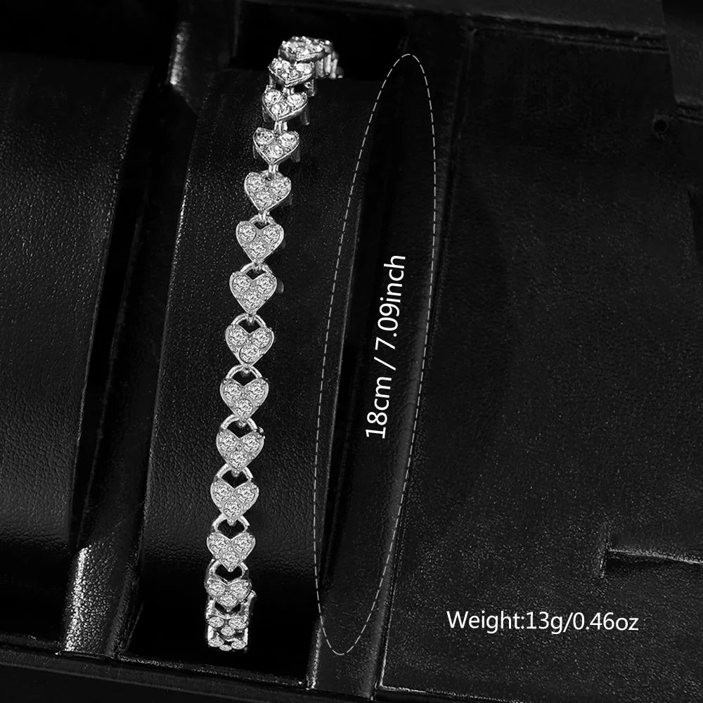 2PCS Silver Women's Watch Set Fashionable Luxury Trendy Digital Scale Rectangular Dial Quartz Watch Bracelet Set Perfect Gift