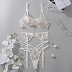 Ellolace Fancy Lingerie Floral Lace Transparent Bra Ensemble Underwear Attractive Chest Suspenders g-String Sexy Outfits 18