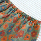 2025 New Spring/Summer Pajamas Three Piece Set Thin 100%Cotton Crepe Ladies Short Sleeves+Shorts+Pants Flip Collar Home Suit Set