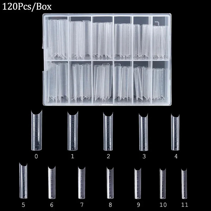 100/200PCS Professional 3XL Extra Long Clear Square Nail Tips Half Cover Acrylic Nails NO C CURVE Long Square Fake Nail Tips