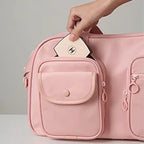 AJI Women Travel Bag Nylon Handheld Travel Bag Carry On Luggage Bag Large Capacity Weekender Gym Sport Holdall Overnight Bag