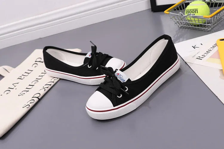 Canvas Small White Shallow Cut Summer Flat Sport Casual Ladies Soft Sneakers Platform Zapatillas De Mujer Tenis Women Luxury