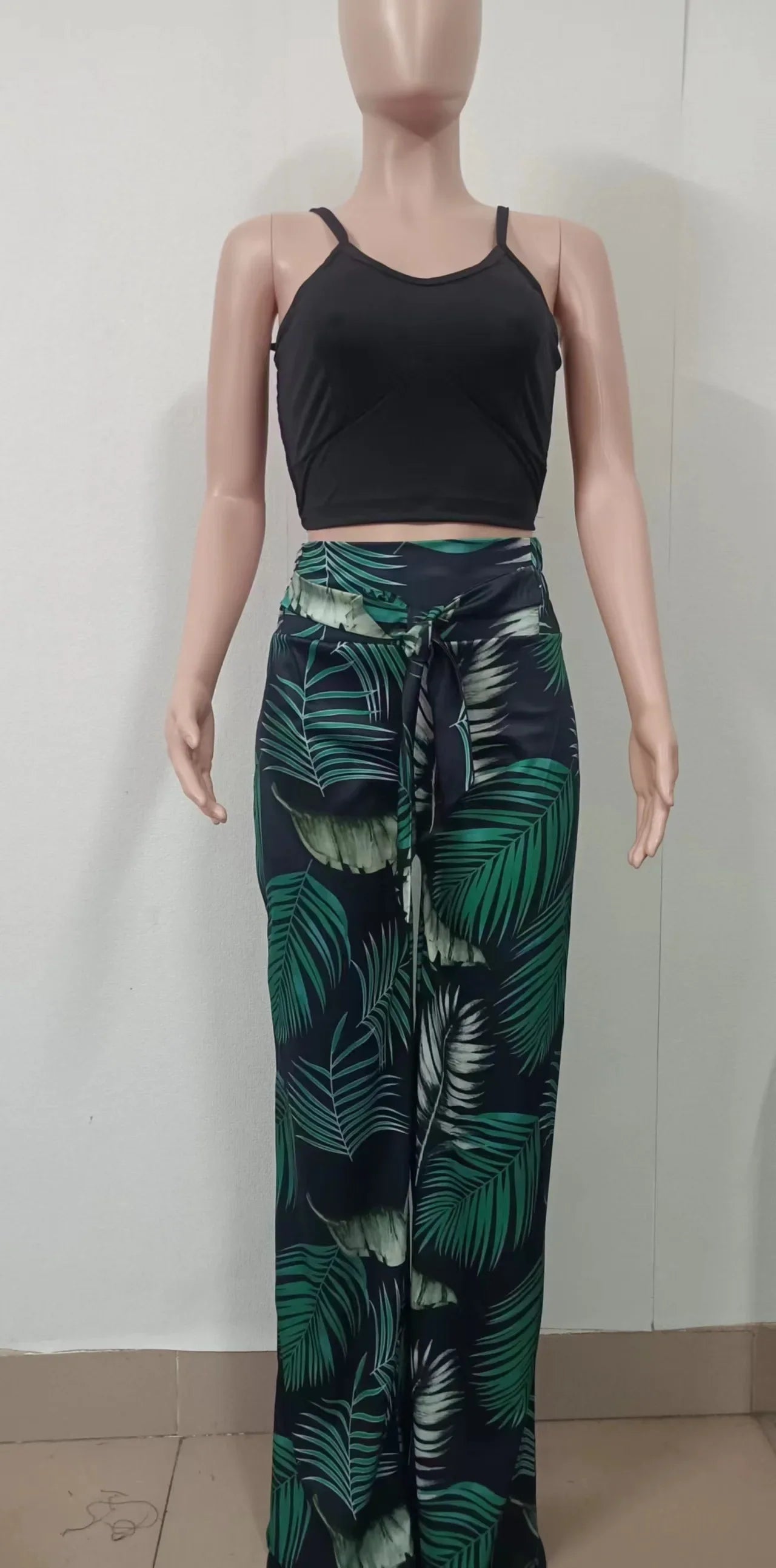 2025 Conjuntos Para Mujeres 2 Piezas Women V-neck Two-piece Set Backless Sleeveless Long Pants Casual 2 Piece Sets Women Outfit