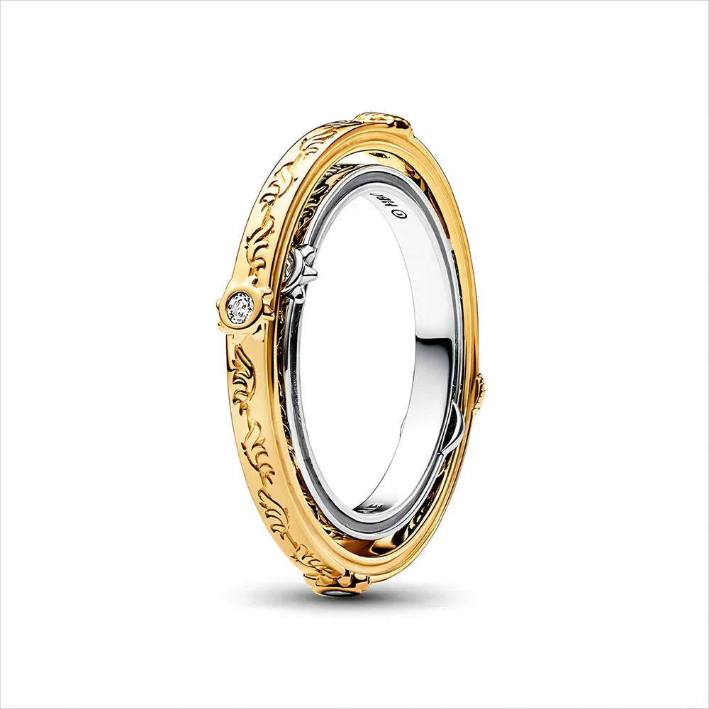 2024 Disney Mickey Sparkling Eternity  Dragon Crown Women's ring wedding vintage Accessories Fit Pandora 925 Original Bracelets