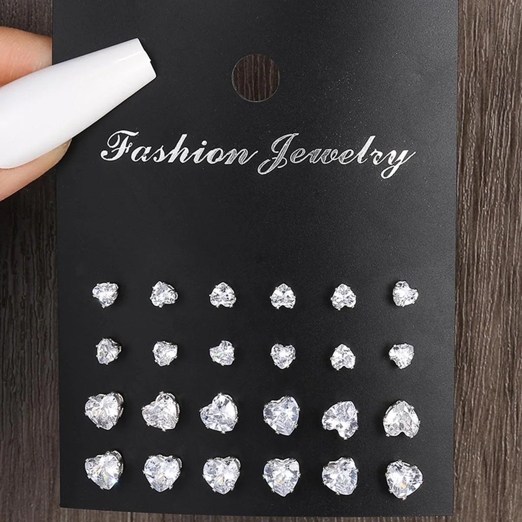 36 Pcs Simple Shiny Rhinestone Stud Earrings Set for Women Fashion Crystal Zircon Pearl Earring New Jewelry Accessories Gifts