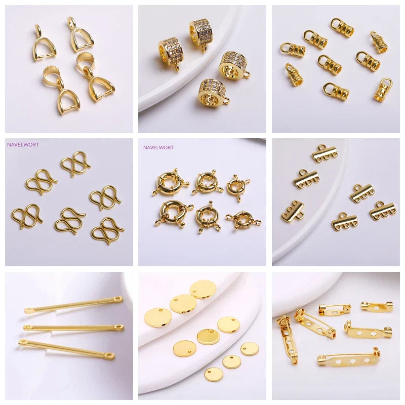 18K Gold Plated Split Rings Connecting Ring Brass Open Jump Rings Accessories For Jewelry DIY Jewelry Material Wholesale