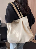 Casual Women's Bag New Large Capacity Canvas Tote Bag Lightweight Women Shoulder Bags Simple Style Female Handbags HJ8396