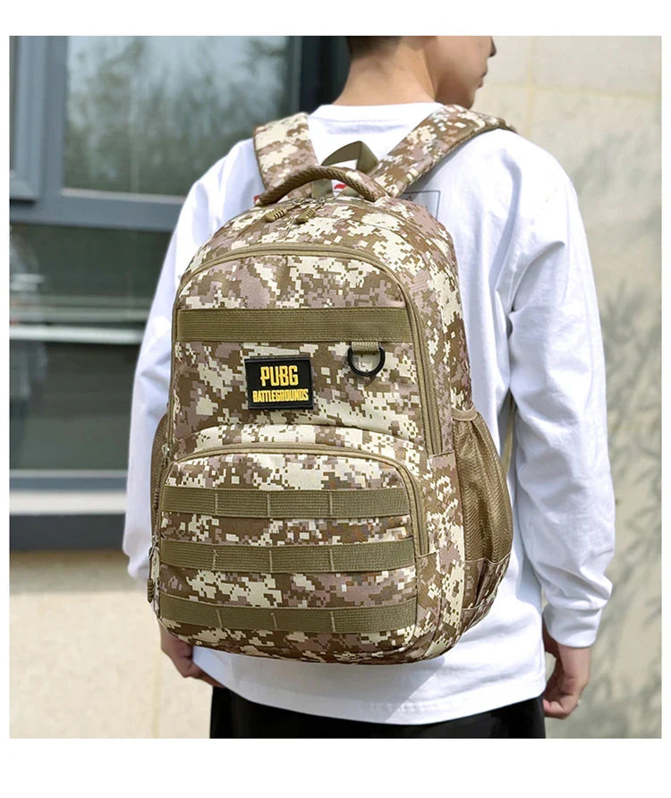 Camouflage Tactical Backpack for Men Large Capacity Outdoor PUBG Style Waterproof Travel School Bag Multifunctional for Daily Us