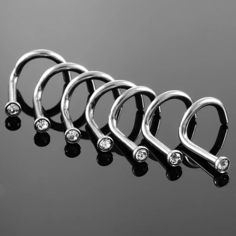 100Pcs/lot Surgical Steel Nose Piercing Stud Earrings Nostril Piercing Crystal Nariz Pirsing Nose Rings for Women Jewelry Gift