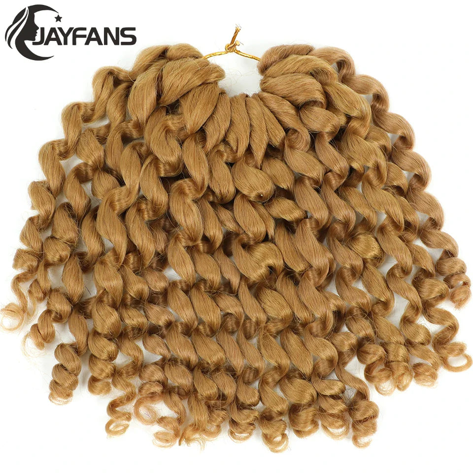 1- 5 Packs 8 inch Jumpy Wand Curl Jamaican Bounce Crochet Hair Natural Black Wand Curls Crochet Hair Short Curly Crochet Braids