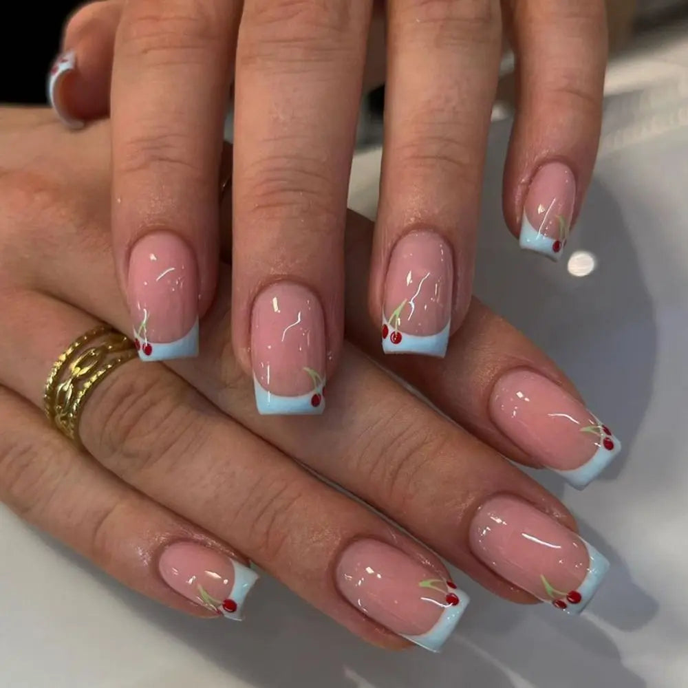 24pcs Manicure Long Almond False Nails Stiletto Ballerina Fake Nials Detachable Halloween Bat French Nail Tips DIY