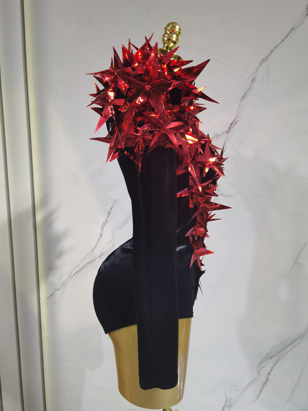 2025 New Shiny Black Rhinestone Velvet Long Sleeve Bodysuit Women Evening Party Club Gala Hosts NightClub Bar Stage Costumes