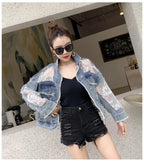 Cotton Denim Coat Women Lace Spring Autumn Ropa Cardigan Jeans Maxi Punk Gothic Bomber Jacket Windbreaker Y2k Jackets Korean