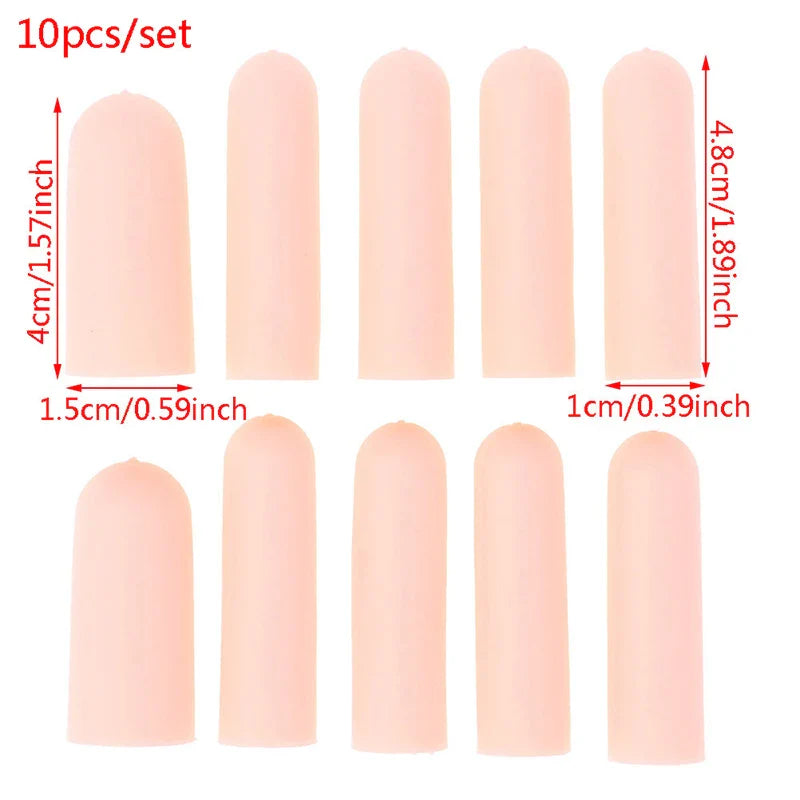 10 Pcs Silicone Finger Cot Gel Finger Protector Fingers Brace Support Gloves For Feneral toe / finger protection
