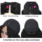 250% Kinky Curly V Part Wig Human Hair No Leave Out Upgrade Deep Wave Curly V Shape Wig No Glue Clip In Half Wig For Women