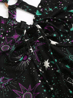 Dressfo 2025 Women's Gothic Tank Tops Galaxy Sun Star Moon O Ring Lace Up Handkerchief Hem Summer Tank Top Y2k Clothes