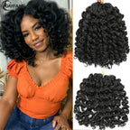 1- 5 Packs 8 inch Jumpy Wand Curl Jamaican Bounce Crochet Hair Natural Black Wand Curls Crochet Hair Short Curly Crochet Braids