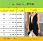 Elegant Sleeveless Open Front Cardigan Vest for Women - Plus Size Lightweight Draped Long Vest