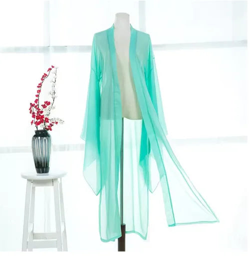 2025 new summer women long chiffon Cardigan sunscreen three quarter sleeve black blue white fashion thin cardigan