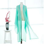 2025 new summer women long chiffon Cardigan sunscreen three quarter sleeve black blue white fashion thin cardigan