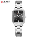 CURREN Women Watch Quartz Watch for Ladies Simple Elegant Dress Wristwatch Stainless Steel Bracelet