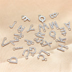 10pcs /26pcs pieces silver English letters drill metal pendant DIY fashion necklace bag pendant earrings material