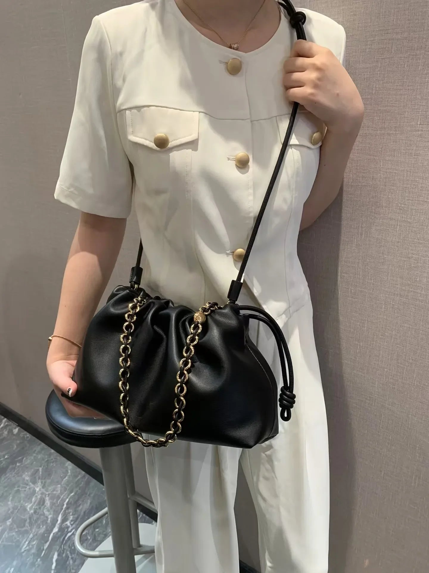 Brand Design Fashion High-grade Texture Leather Cloud Bag Luxury Ladies High Quality Cowhide  Shoulder Crossbody Bags For Women