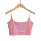 DADDY'S GIRL Pink Letters Hot Tops for Women Sexy Tank Top Women's Outerwear Cute Tops New Fashion Female Clothes Women Clothing