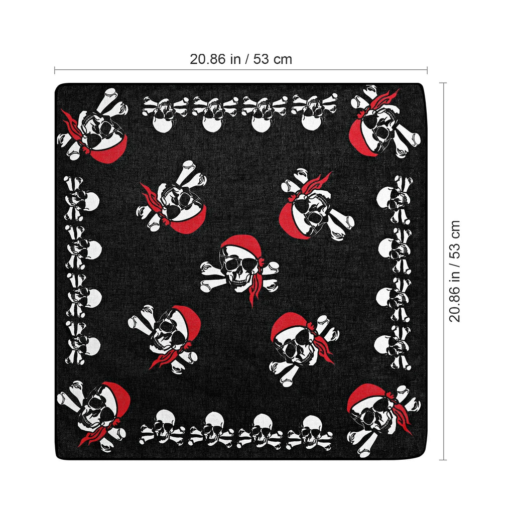 6pcs Pirate Skull Headscarf Bandana Headband Handkerchief Skeleton Cosplay Costume Props Accessories