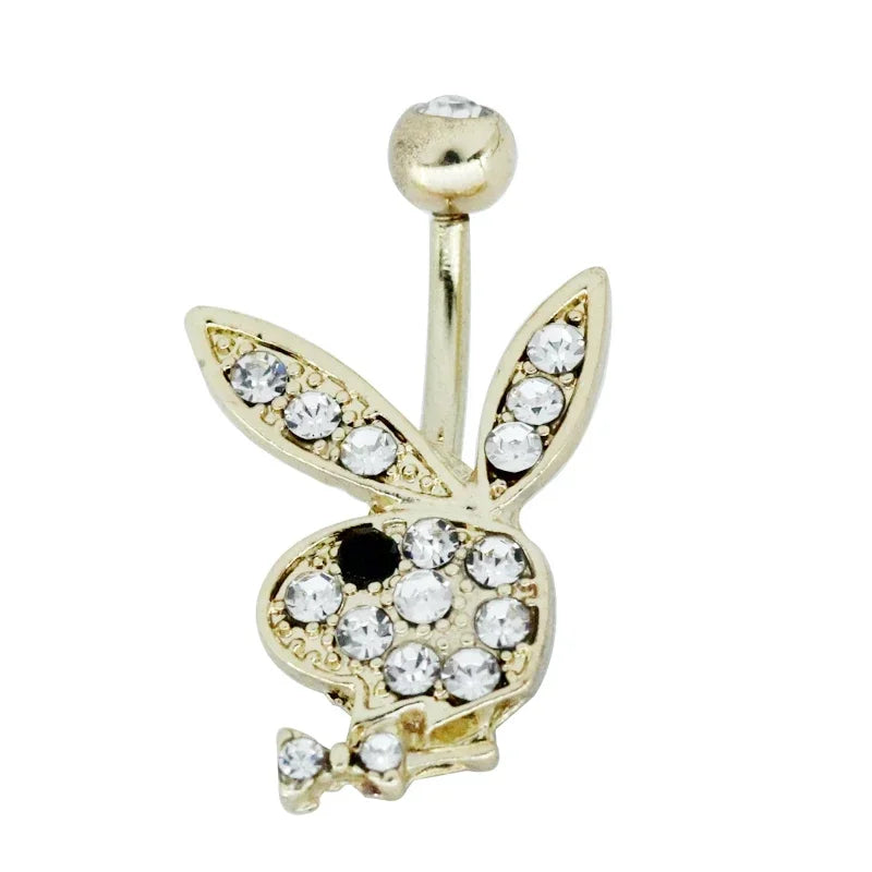 Belly Button Rings for Women Bunny Navel rings Gold color Rabbit Belly Rings Gem stone Belly Piercing Jewelry Body Jewelry