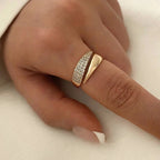 2025 New Stainless Steel 18 K Golden Plated Sun Rings for Women Natural Stone Inlaid in Hollow Metal Texture Ring Trendy Jewelry