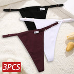 Cotton Sexy Thongs Adjustable Women's Panties Soft Panties Low Waist Seamless Thongs Woman Lingerie Tangas Mujer S-XL FINETOO