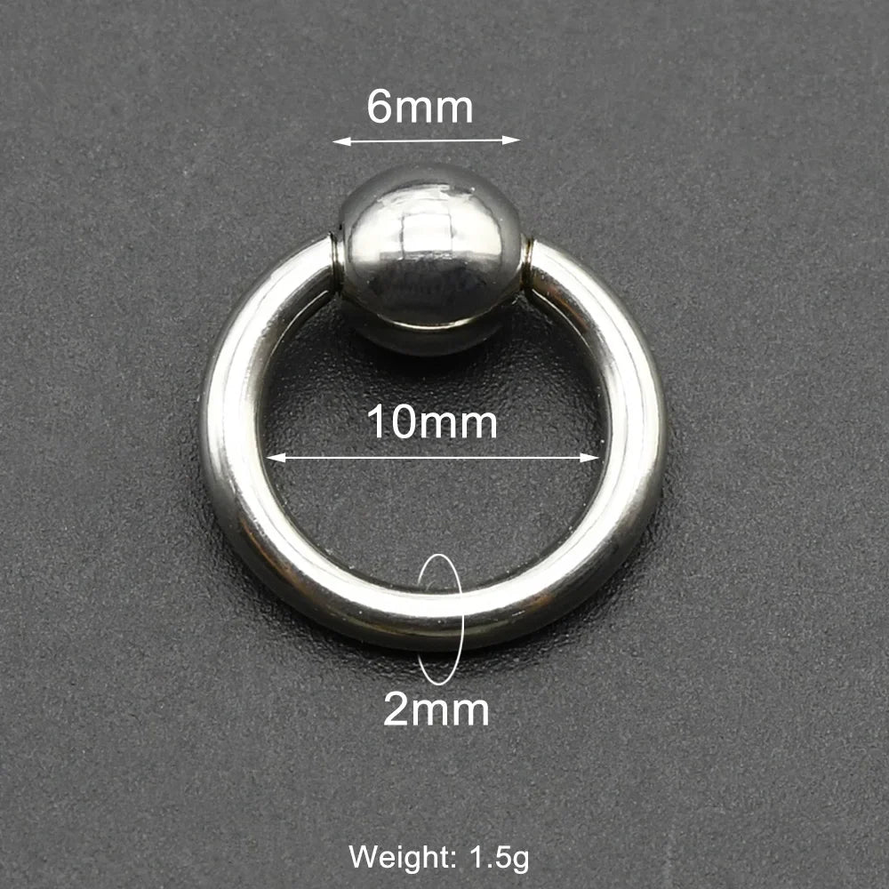1Pc Large Gauges Stainless Steel CAPTIVE SPRING BEAD RING for Septum Piercing BCR Nose Ring Hoop Expander Earlobe Earrings 00G