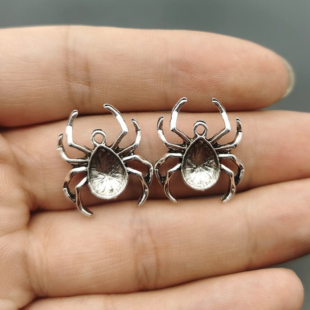 10pcs Blood Red Spider Pendant Gothic Tarantula Pendant, Wiccan, Witchy, Creepy Cute, Halloween,Handcrafted Jewelry Accessories