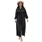 Elegant Plus Size Maxi Dress with Ruffle Sleeves and Floral Print Perfect for Parties Weddings and Special Occasions