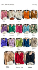 100 Merino Wool Knitted V-neck Sweater Women's Top Loose Korean Version Fashionable Versatile Autumn And Winter Cashmere Sweater