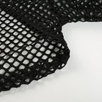 CIBBAR Street Style Fishnet Holes T Shirt See Through Hollow Out Hooded Full Sleeve Crop Top Women Casual Loose Shirt Smock Fall