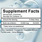 Biotin Gel 10000mcg Highest Potency Healthy Hair, Skin & Nails Vitamins for Women, Men & Children