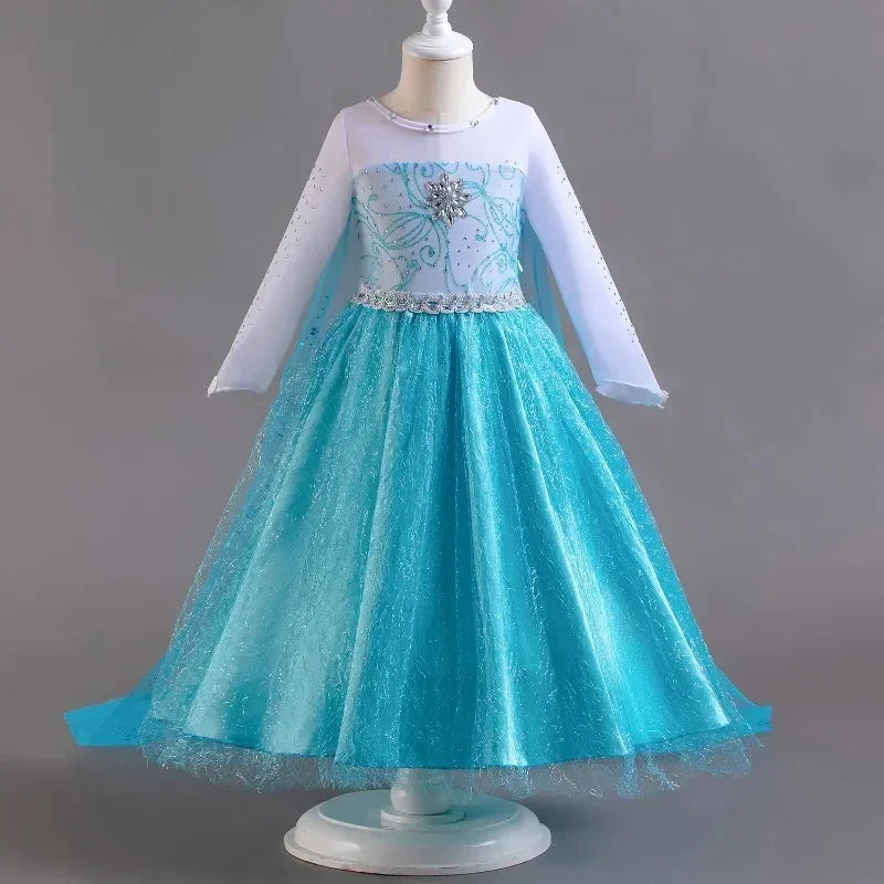 Elsa Dress for Girls 3-10Y Birthday Role Elsa Princess Dress For Kids Halloween 2024 Carnival Easter Party Cosplay Girls Costume