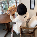 Cute Cartoon Hoodie Rilakkumaed Zip-up Hoodie Teddy Bear Ears Long Sleeve Jacket Fashion Women's Casual Cardigan Cotton Clothing