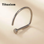 ASTM F136 Titanium PIERC D Shape Nose Ring Nostril Piercing Hoop Septum Rings Bar Pin Nose Lip Studs Body Jewelry Wholesale